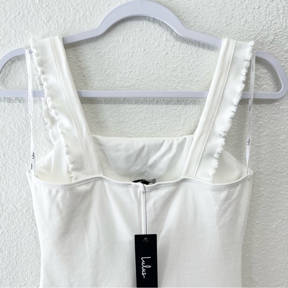 Lulus Persuasion Ivory Ruffled Bodycon Midi Dress White Size Small NWT - Picture 9 of 11